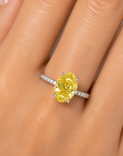 2.12 ct. Yellow Oval Lab Diamond Solitaire Ring