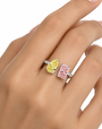 3.06 ct. Pink/Yellow Lab Diamond 2-Piece Ring