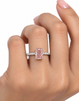 2.00 ct. Pink Radiant Lab Diamond Halo Ring