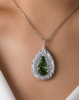 10.02 ct. Green Lab Diamond Halo Convertible Pendant Ring