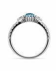 1.01 ct. Blue Lab Diamond Side Stone Ring