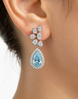 1.44 ct. Blue Lab Diamond Drop Earrings