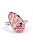 6.50 ct. Pink Pear Lab Diamond Solitaire Ring