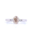 1.00 ct. Brown Oval Natural Diamond Three-Stone Ring