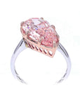 6.50 ct. Pink Pear Lab Diamond Solitaire Ring