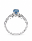 0.74 ct. Blue Lab Diamond Solitaire (Pavé) Ring