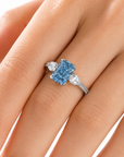 2.33 ct. Blue Lab Diamond 3-Piece Ring