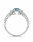 1.08 ct. Blue Lab Diamond Side Stone Ring