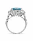 10.30 ct. Blue Lab Diamond Halo Ring