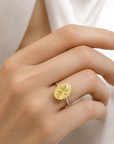 8.04 ct. Yellow Oval Lab Diamond Solitaire Ring