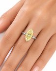 4.03 ct. Yellow Elongated Oval Lab Diamond Solitaire Ring