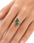 8 ct. Green Marquise Lab Diamond Solitaire Ring