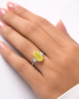 5.02 ct. Yellow Oval Lab Diamond Solitaire Ring