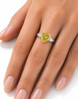 7.05 ct. Yellow Heart Lab Diamond Solitaire Ring