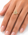 1.78 ct. Brown Pear Natural Diamond Solitaire Ring