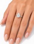 0.84 ct. White Pear Natural Diamond Solitaire Ring