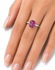 3.52 ct. Purple Cushion Natural Spinel Solitaire Ring
