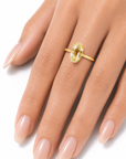 2.01 ct. Yellow European Cut Natural Diamond Solitaire Ring