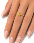 1.23 ct. Yellow Radiant Natural Diamond Solitaire Ring