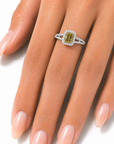 1.01 ct. Yellow Radiant Natural Diamond Halo Ring