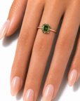 3.07 ct. Green Cushion Lab Diamond Solitaire Ring