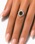 5.03 ct. Brown Cushion Lab Diamond Halo Ring