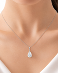 0.41 ct. White Pear Natural Diamond Solitaire Pendant