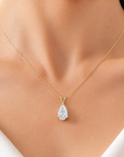 0.53 ct. White Pear Natural Diamond Solitaire Pendant
