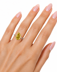 5.05 ct. Yellow Pear Lab Diamond Solitaire Ring