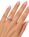 4.04 ct. Pink Pear Lab Diamond Ring