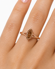 0.96 ct. Brown Marquise Natural Diamond Solitaire Ring