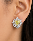 2.00 ct. Yellow Heart Natural Diamond Earrings
