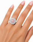3.42 ct. Pink Cushion Lab Diamond Halo Ring