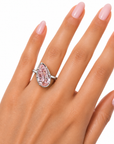 6.50 ct. Pink Pear Lab Diamond Solitaire Ring