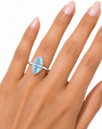 2.10 ct. Blue Marquise Lab Diamond Solitaire Ring