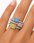1.05 ct. Multicolored Radiant Lab Diamond Halo Ring