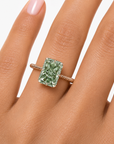 1.47 ct. Green Radiant Lab Diamond Solitaire Ring