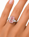 6.22 ct. Pink Cushion Lab Diamond Solitaire Ring