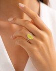 5.03 ct. Yellow Oval Lab Diamond Solitaire Ring