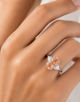 5.54 ct. Brown Oval Lab Diamond Three-Stone Ring