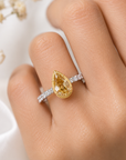 2.00 ct. Yellow Pear Natural Diamond Solitaire Ring