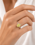 5.09 ct. Yellow Oval Lab Diamond Solitaire Ring