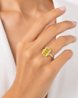 6.05 ct. Yellow Radiant Lab Diamond Solitaire Ring