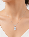 2.94 ct. White Oval Lab Diamond Solitaire Pendant
