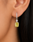 7.07 ct. Yellow Lab Diamond Drop Earrings