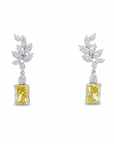 4.14 ct. Yellow Lab Diamond Drop Earrings