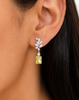 4.14 ct. Yellow Lab Diamond Drop Earrings