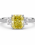 2.26 ct. Yellow Lab Diamond Side Stone Ring