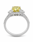 2.26 ct. Yellow Lab Diamond Side Stone Ring