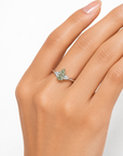 1.97 ct. Green Pear Lab Diamond Three-Stone Ring